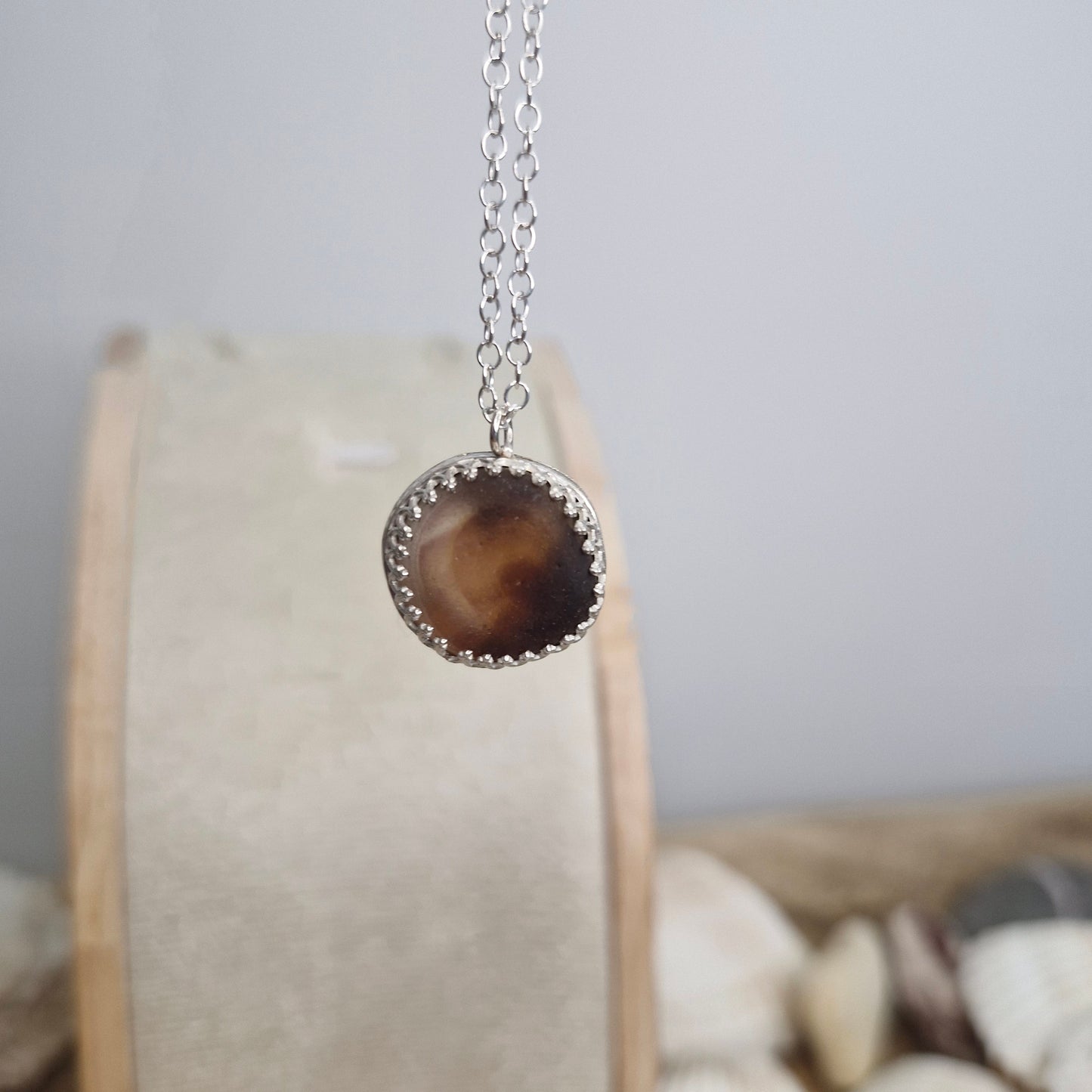 Seaglass Sterling Silver Necklace Rare!