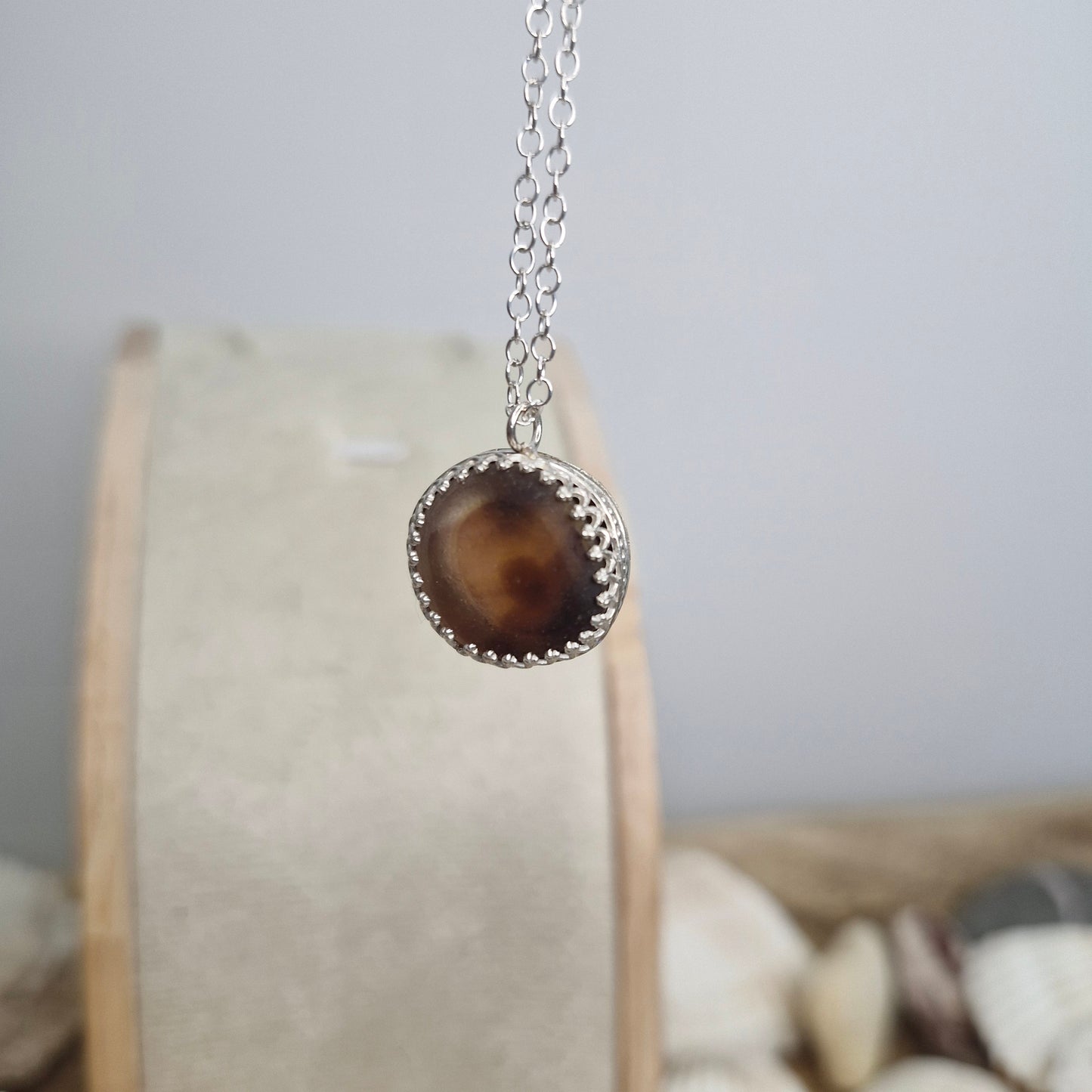 Seaglass Sterling Silver Necklace Rare!